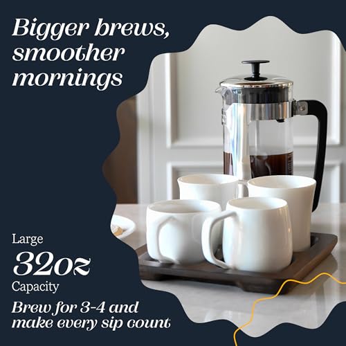 ESPRO P5 French Press Coffee Maker – Patented Double MicroFilter for Grit Free Brew, Heat-Resistant Thicker Borosilicate Glass Coffee Press Easy Clean Design – 32 oz - Image 5