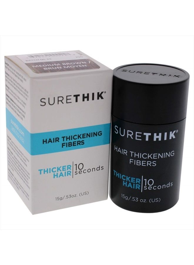 SURETHIK Hair Thickening Fibers for Thicker Looking Hair, Medium Brown, 15g - Image 4