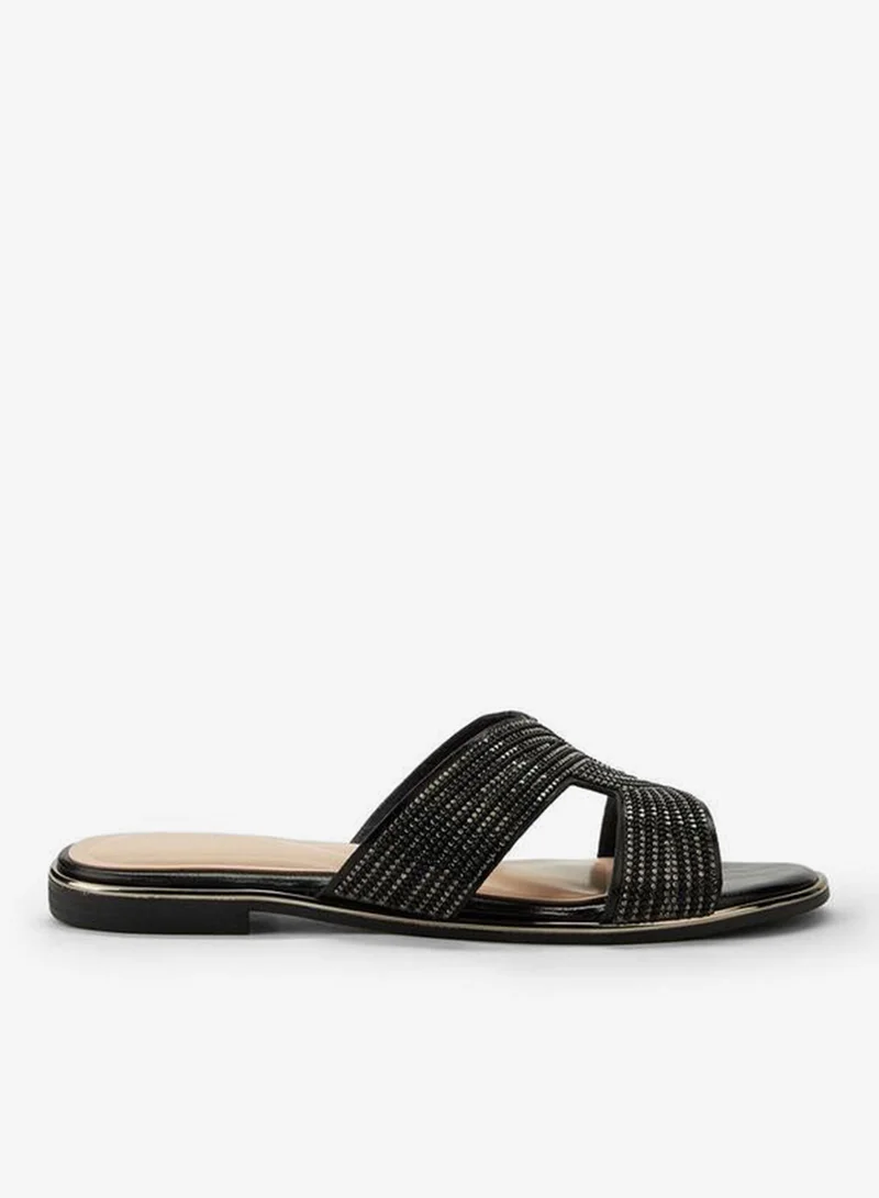 Celeste Women Stone Embellished Slide Sandals