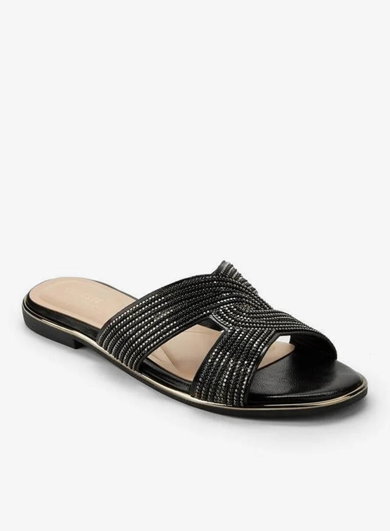 Celeste Women Stone Embellished Slide Sandals