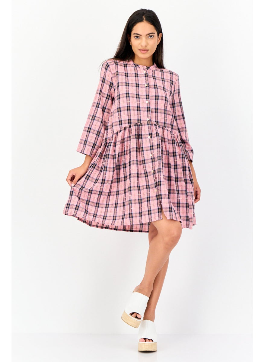 ONLY Women Checkered Mini Dress, Multicolor  - Image 4