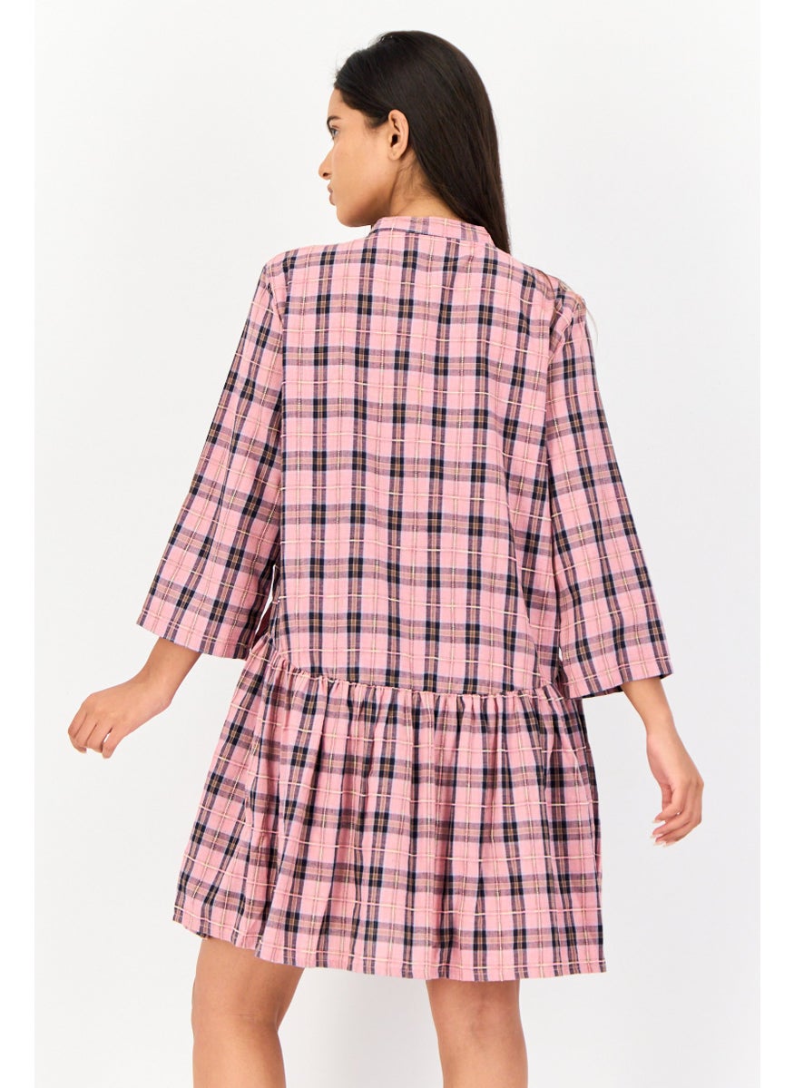 ONLY Women Checkered Mini Dress, Multicolor  - Image 3