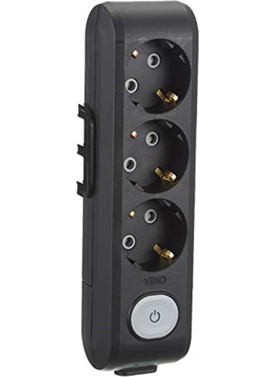 Viko Multi-Let Black Socket with Switch and Child Protection Terminal  - Image 1