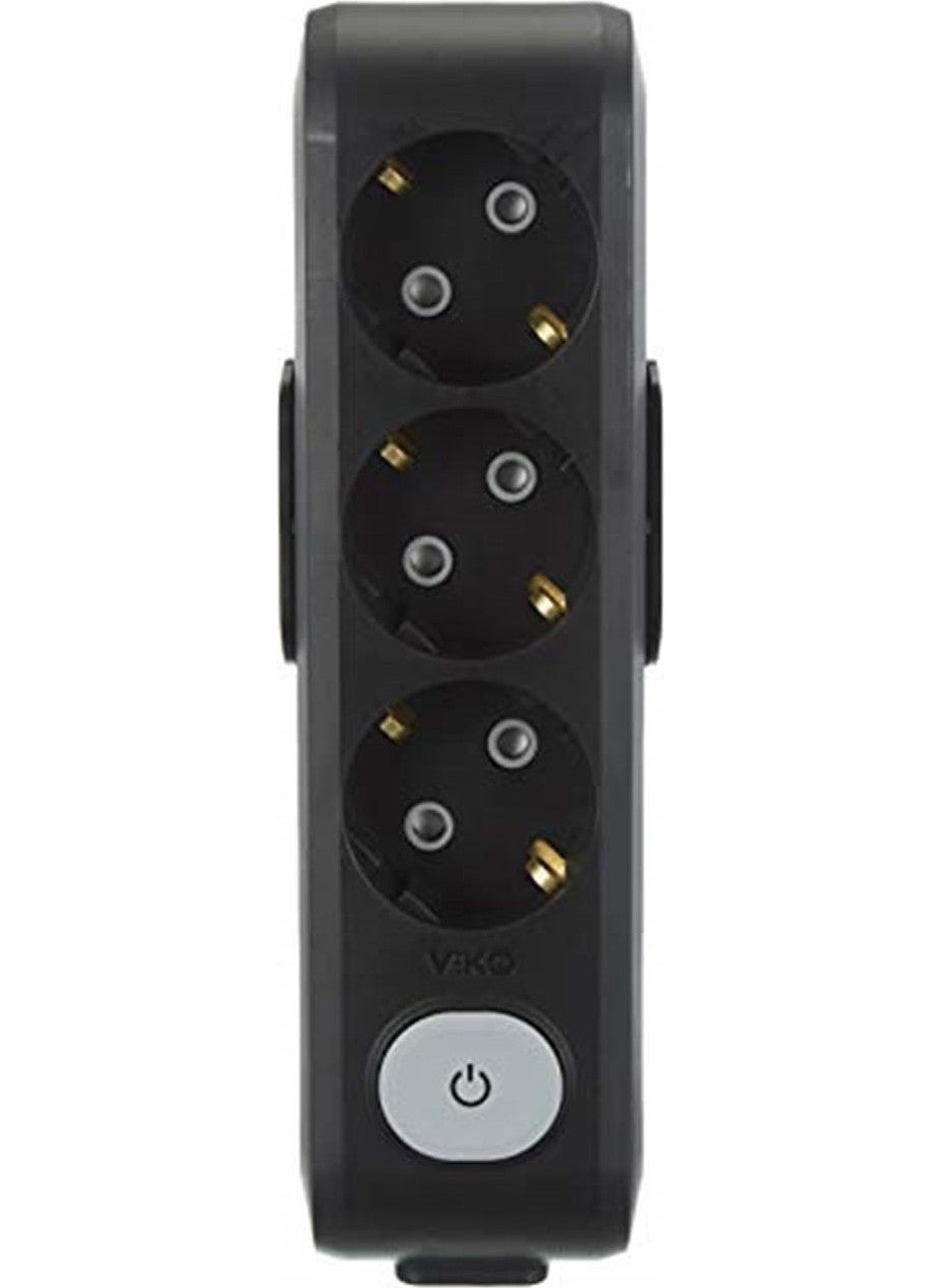 Viko Multi-Let Black Socket with Switch and Child Protection Terminal  - Image 3