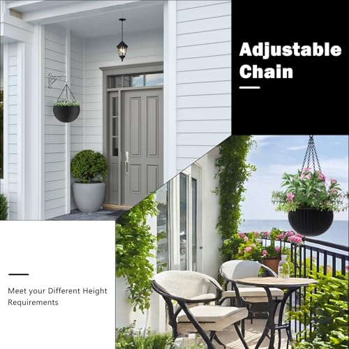 garini 3 Pack, 23 Inch Hanging Baskets Chain, Hanging Chains with Hooks Flower Pot Chain Replacement Plant Hangers for Planters, Bird Feeders and Lanterns(Black)… - Image 5