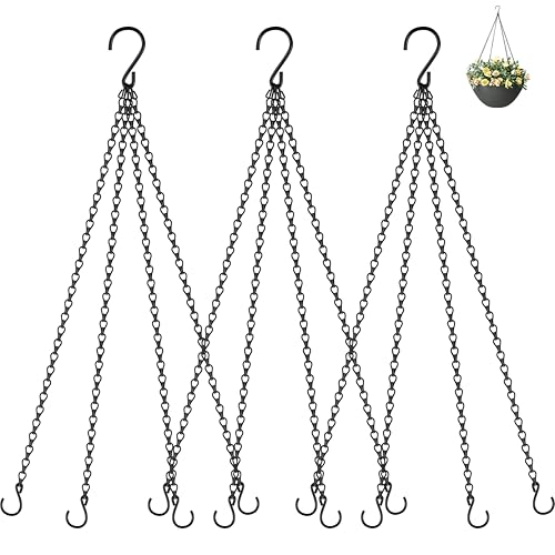 garini 3 Pack, 23 Inch Hanging Baskets Chain, Hanging Chains with Hooks Flower Pot Chain Replacement Plant Hangers for Planters, Bird Feeders and Lanterns(Black)… - Image 1