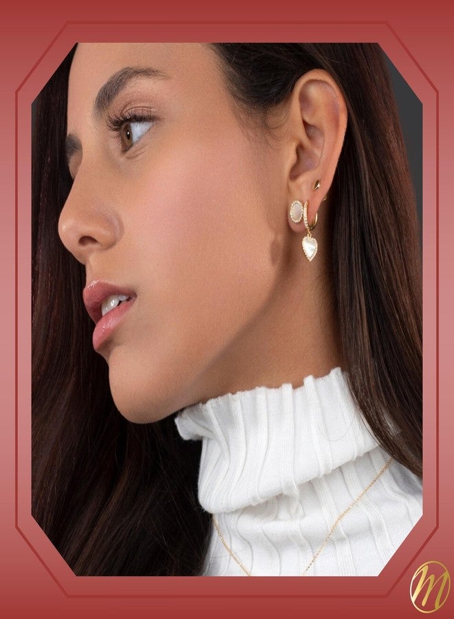 Massete 14k Yellow Gold Button Round Stud Earrings Girls Women Babies - Image 5
