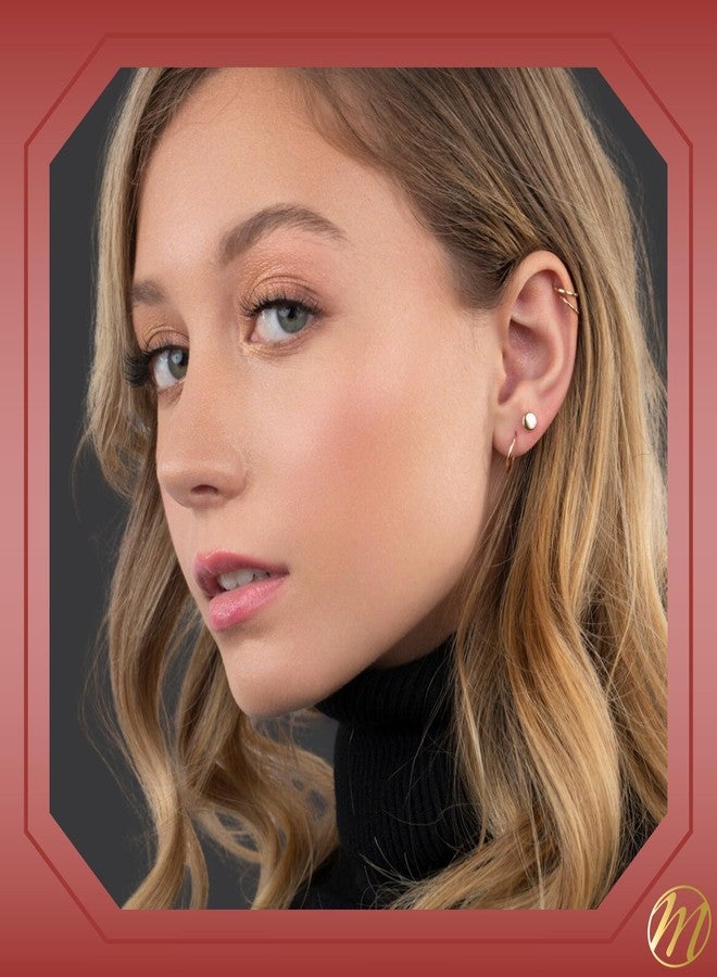 Massete 14k Yellow Gold Button Round Stud Earrings Girls Women Babies - Image 4