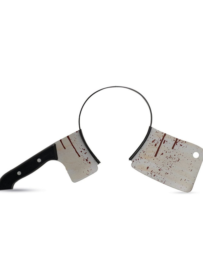 MAD TOYS Creepy Zombie Fake Cleaver Headband Halloween Costumes Accessory for Kids and Adults, Trick or Treat Roleplay Dress Up Theme Party Events  - Image 1