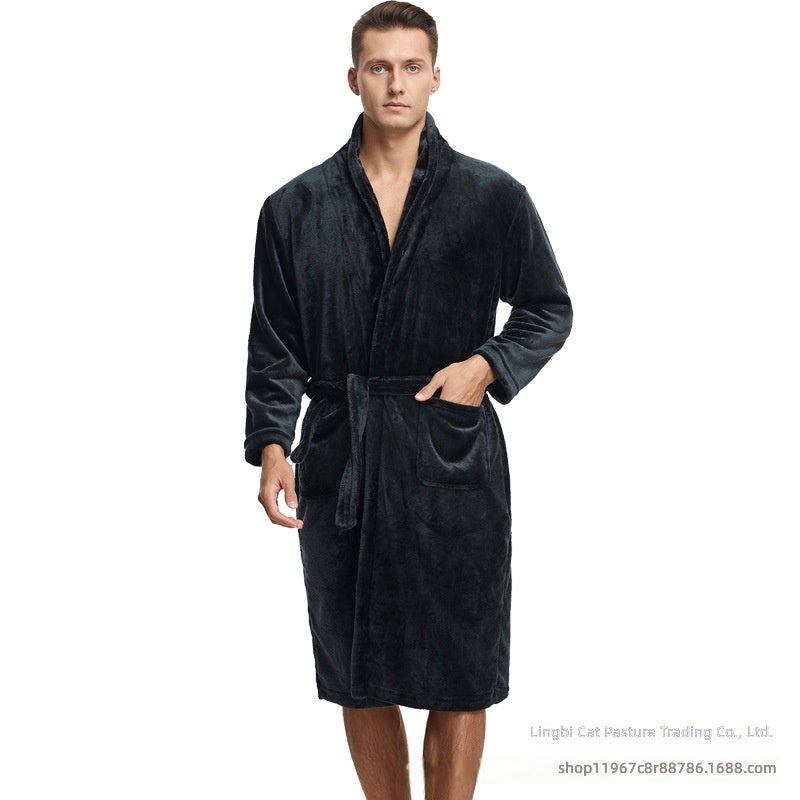 Thick Coral Velvet Bathrobe for Coordinated Household Wear - Image 1