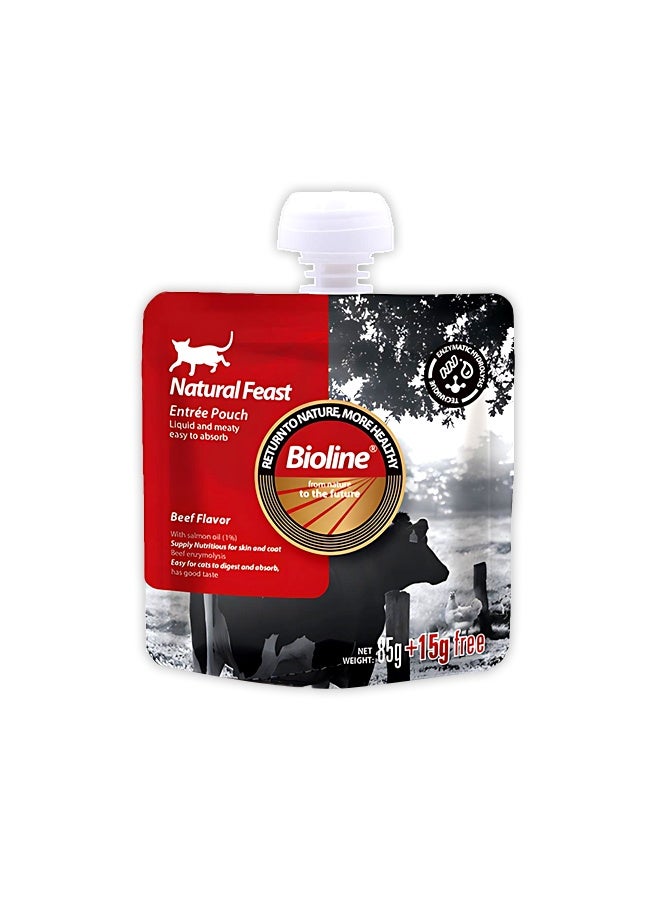 Bioline Natural Feast Entree Pouch Beef Flavor - 100G