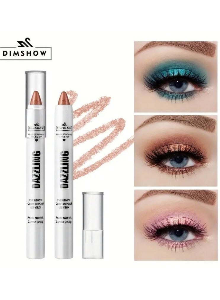 DIMSHOW Vibrant Pearl Glitter Eyeshadow Pen - Liner & Shadow Combinations - Waterproof, Sweat-Proof, Smudge-Proof, Brightening Highlighter for Music Festivals, Under Crease, Eyelid Application #12 - Image 2