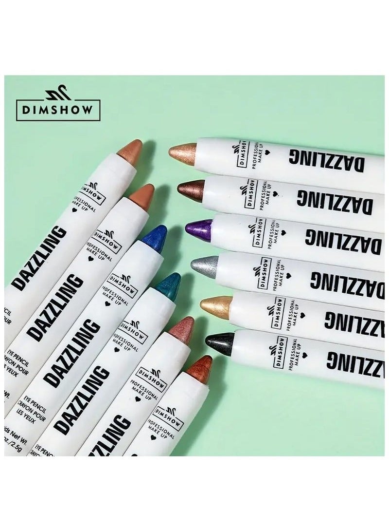 DIMSHOW Vibrant Pearl Glitter Eyeshadow Pen - Liner & Shadow Combinations - Waterproof, Sweat-Proof, Smudge-Proof, Brightening Highlighter for Music Festivals, Under Crease, Eyelid Application #12 - Image 4