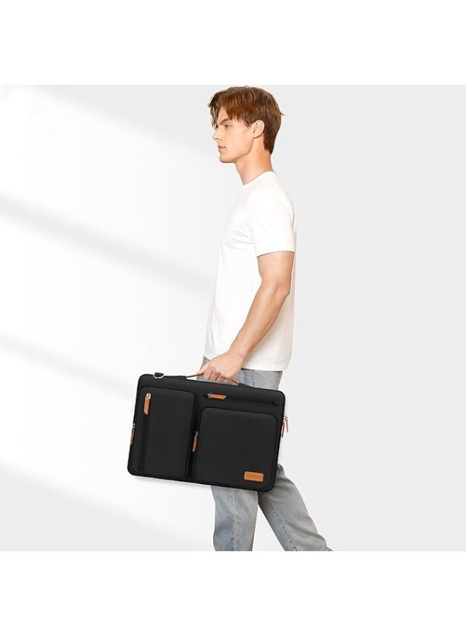 MOSISO 360 Protective Laptop Shoulder Bag, Side Open Messenger Bag with 4 Zipper Pockets&Handle - Image 2