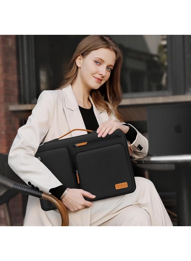 MOSISO 360 Protective Laptop Shoulder Bag, Side Open Messenger Bag with 4 Zipper Pockets&Handle - Image 3