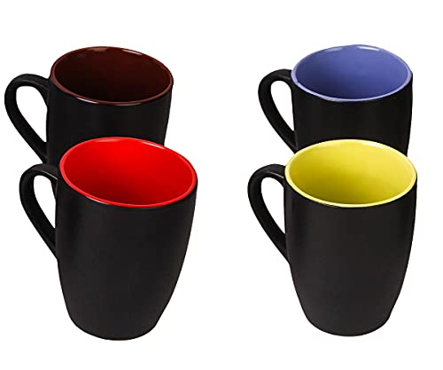 Saavre Royal Series Ceramic Coffee Cup | Microwave and Dishwasher Safe Coffee and Tea Mugs, Tea Cup | Chip Resistant, Ceramic Tea Cups Set Ideal for Home and Office Daily Use, Set of 4 (Brown, 280 ml) - Image 4