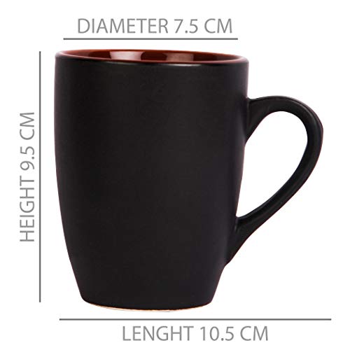 Saavre Royal Series Ceramic Coffee Cup | Microwave and Dishwasher Safe Coffee and Tea Mugs, Tea Cup | Chip Resistant, Ceramic Tea Cups Set Ideal for Home and Office Daily Use, Set of 4 (Brown, 280 ml) - Image 2