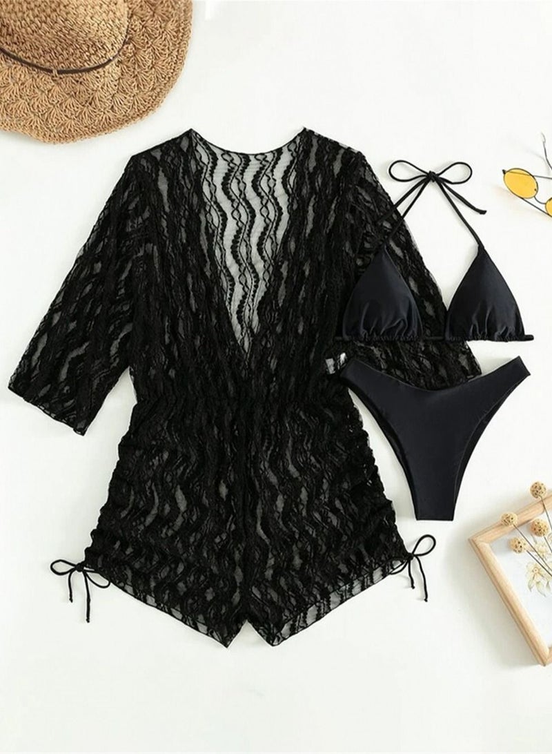 Loquat 3 Piece bikini Conservative High-waisted Swimwear - Image 1