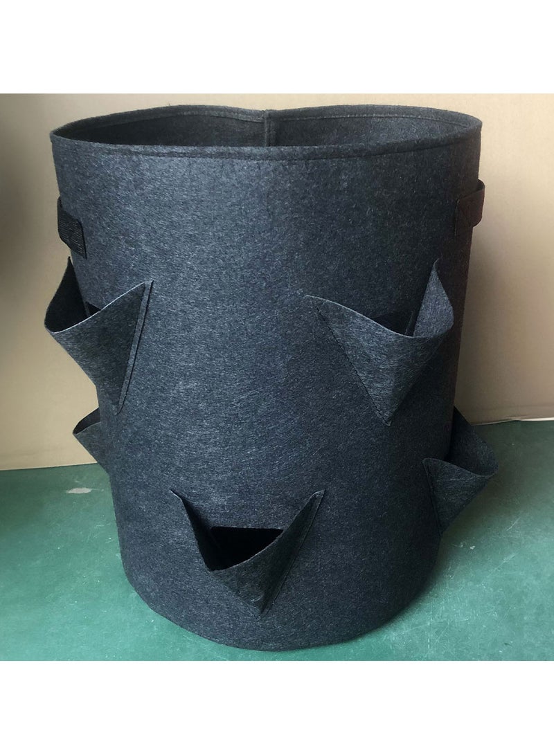 Generic Planting potatoes fabric pot 30x35cm with 6 holes black  - Image 2