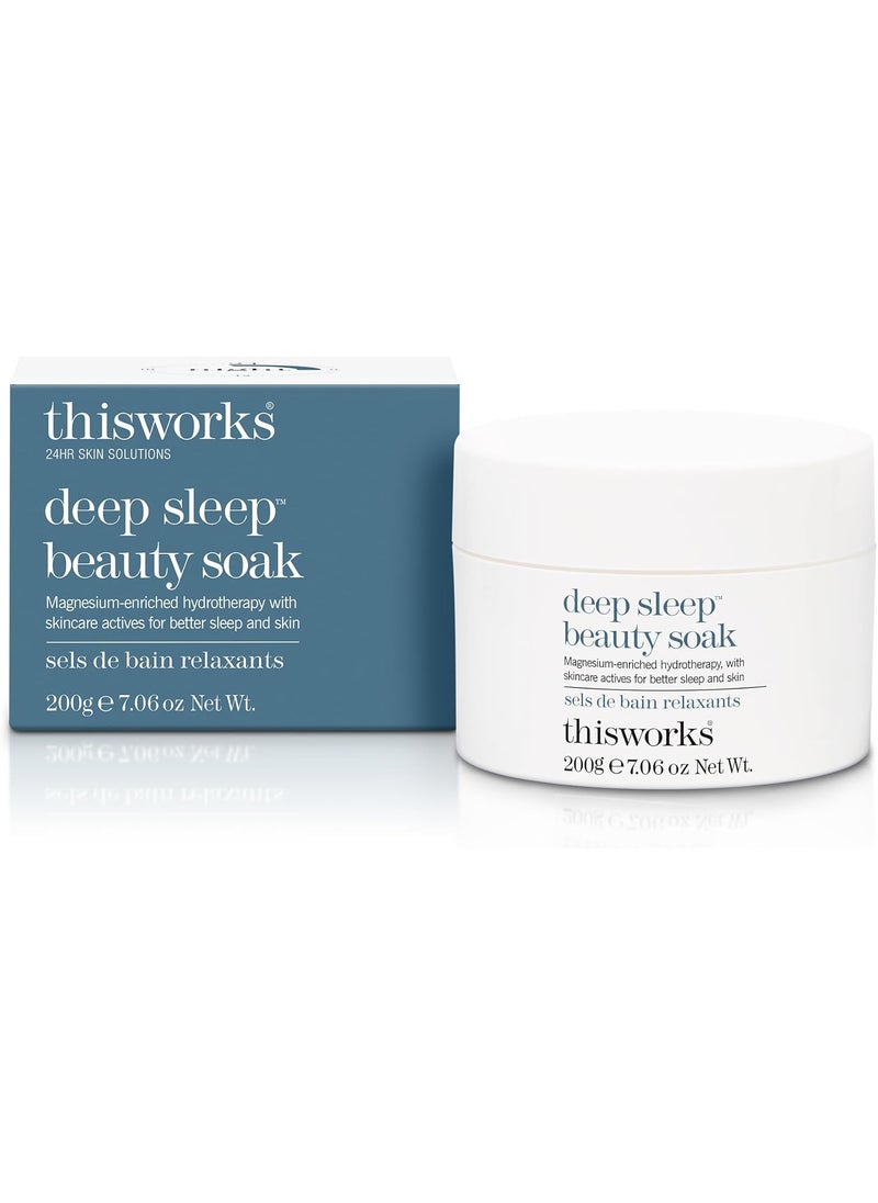 ThisWorks This Works Deep Sleep Beauty Soak 200g  Luxury Bath Salts with Muscle Soothing Minerals Magnesium and Zinc with Vitamin E for Brigther Skin 