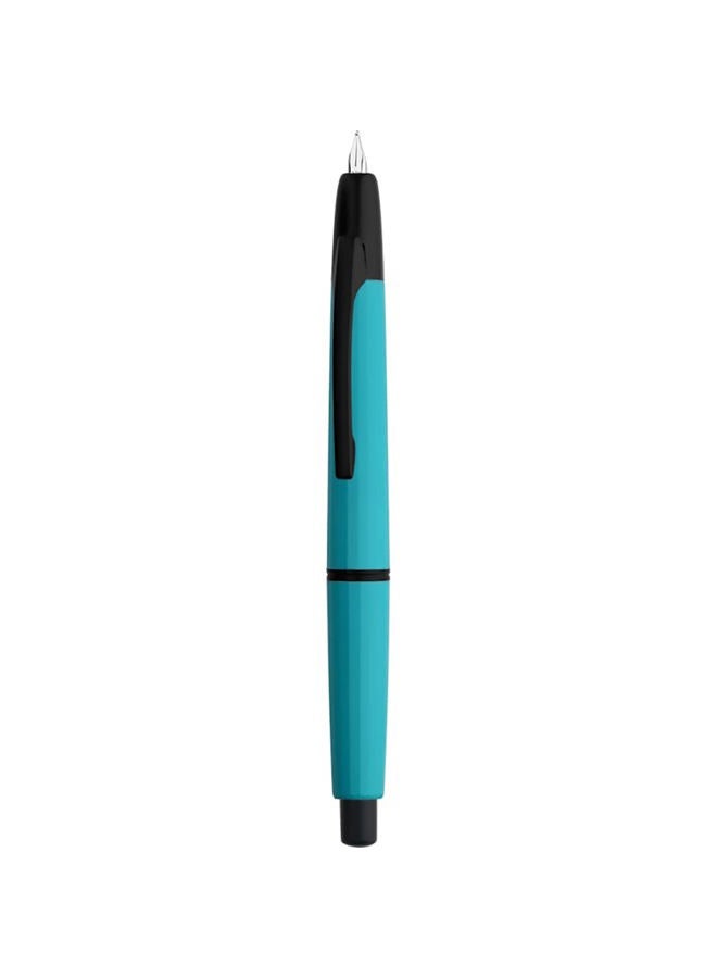 erofa Majohn A2 Press Fountain Pen Extra Fine Nib with Box, Retractable Lake Blue Resin Ink Pen with Converter Writing Pen Set (Black Clip Version) - Image 1
