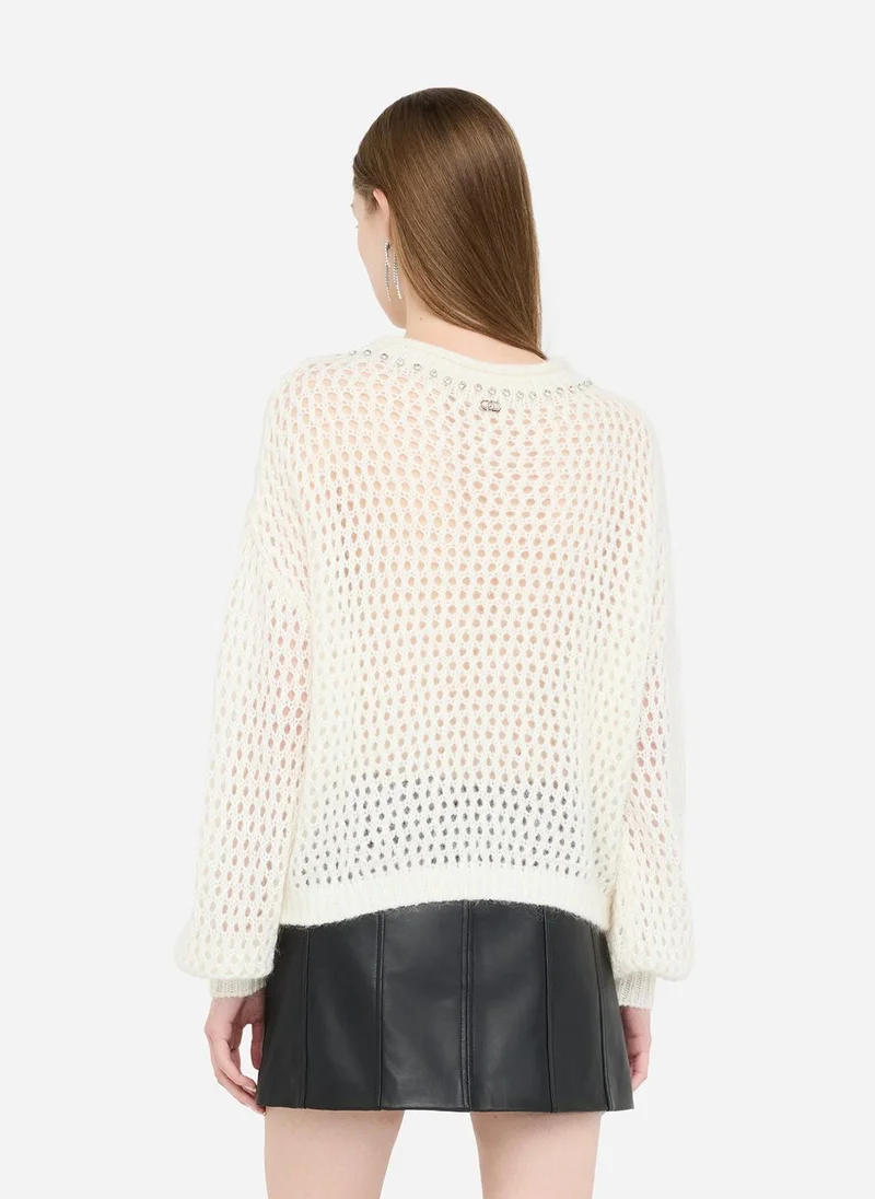 ليو جو كنزة صوف وموهير مفتوحة