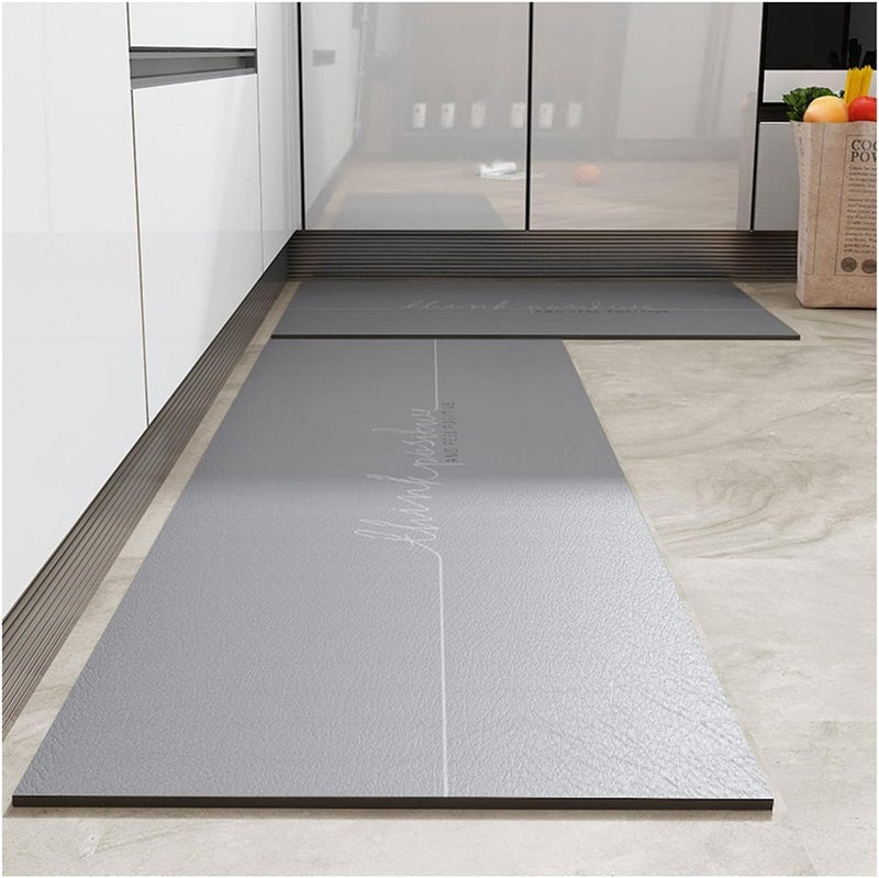 Calyrex 2 Piece Kitchen Mats Set Anti Fatigue PVC Non Skid Kitchen Rugs and Long Runner Sets Waterproof Cushioned Comfort Standing Mats Floor Mat for Kitchen Dining Room40 x 60 cm 40 x 120 cm - Image 1