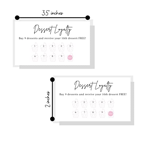Lashicorn Bakery Loyalty Cards | 50 Pack | 2x3.5" Business Sized Dessert Loyalty Card | Bakery Supplies | Baker Supplies | Customer Rewards for Small Business | White Design - Image 3