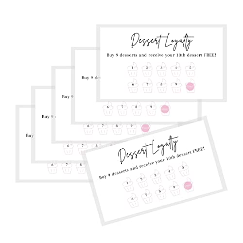 Lashicorn Bakery Loyalty Cards | 50 Pack | 2x3.5" Business Sized Dessert Loyalty Card | Bakery Supplies | Baker Supplies | Customer Rewards for Small Business | White Design - Image 5