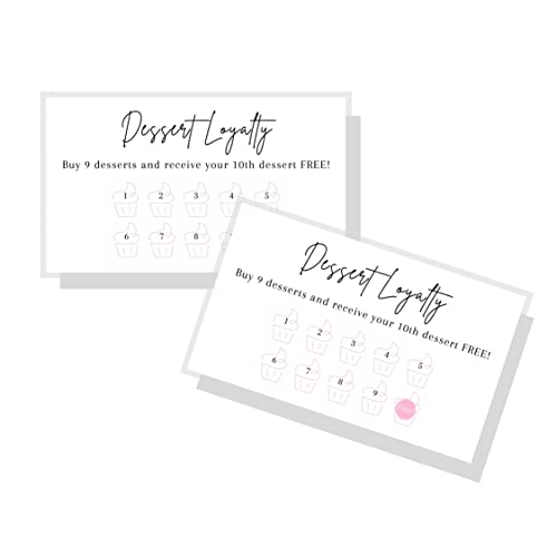 Lashicorn Bakery Loyalty Cards | 50 Pack | 2x3.5" Business Sized Dessert Loyalty Card | Bakery Supplies | Baker Supplies | Customer Rewards for Small Business | White Design - Image 1