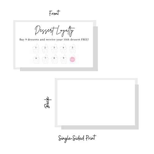Lashicorn Bakery Loyalty Cards | 50 Pack | 2x3.5" Business Sized Dessert Loyalty Card | Bakery Supplies | Baker Supplies | Customer Rewards for Small Business | White Design - Image 4