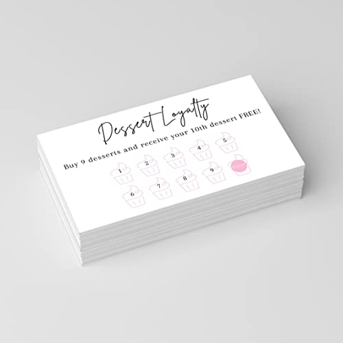 Lashicorn Bakery Loyalty Cards | 50 Pack | 2x3.5" Business Sized Dessert Loyalty Card | Bakery Supplies | Baker Supplies | Customer Rewards for Small Business | White Design - Image 2
