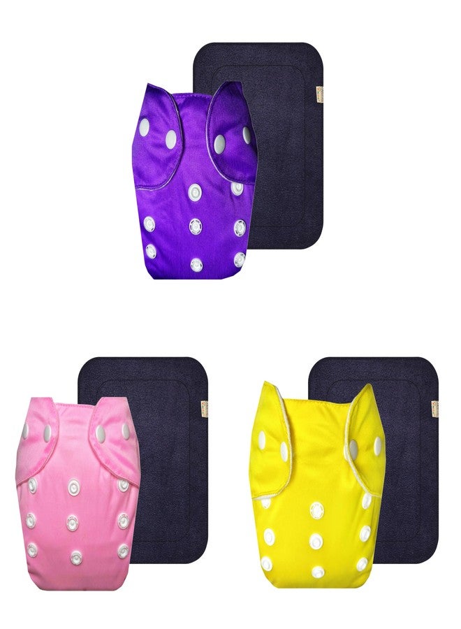 حفاضات قماشية دمبلدو لايت مع حشوة رمادية (عبوة من 3) | مضادة للحساسية | قابلة لإعادة الاستخدام والغسل | مناسبة للسفر | مصممة من قبل أمهات | من 3 أشهر إلى سنتين | للجنسين - Image 1