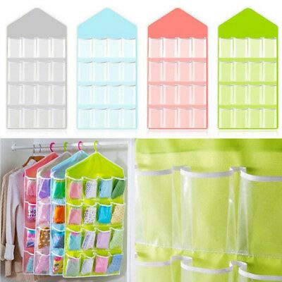 UNIXCRAFT Hanging 16 Pocketsgrids Space Saving Storage Organizer forSocksJewellery dyper AccessoriesInner WearWardrobe Storage - Image 3