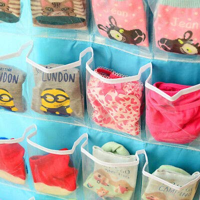 UNIXCRAFT Hanging 16 Pocketsgrids Space Saving Storage Organizer forSocksJewellery dyper AccessoriesInner WearWardrobe Storage - Image 2