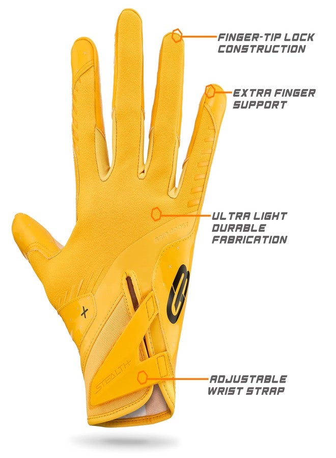 غريب بوست قفازات كرة القدم Grip Boost Solid Stealth 6.0 Boost Plus - مقاسات الكبار (أصفر سادة، متوسط) - Image 4