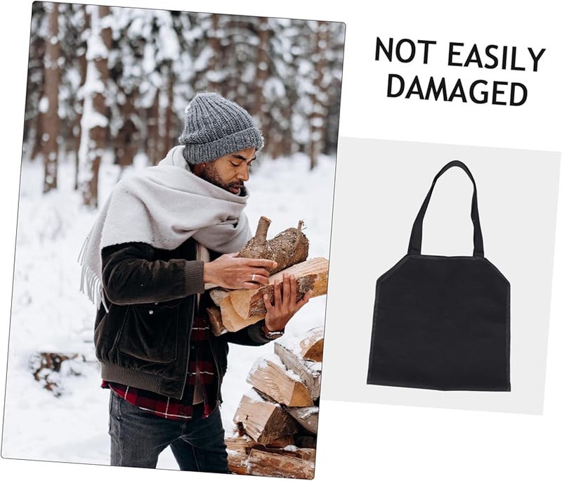 حقيبة حمل الحطب الثقيلة من القماش القوي سعة كبيرة لحمل الجذوع بأشرطة معززة - Image 4