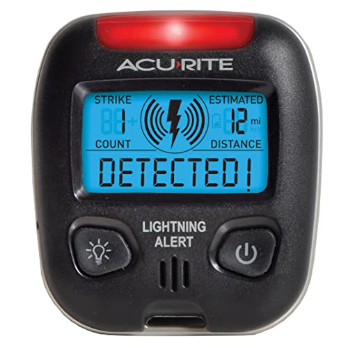 AcuRite 02020 Portable Lightning Detector Black, 2½L x 1W x 2¾H - Image 1