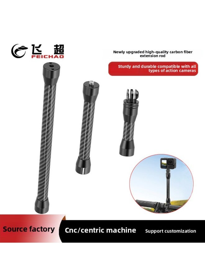 Reinforced Anti-breaking Carbon Fiber Extension Rod For Pocket3/action5/gopro13 Riding Selfie Stick-Color:Action Camera Three-card Model Short Model  - Image 2