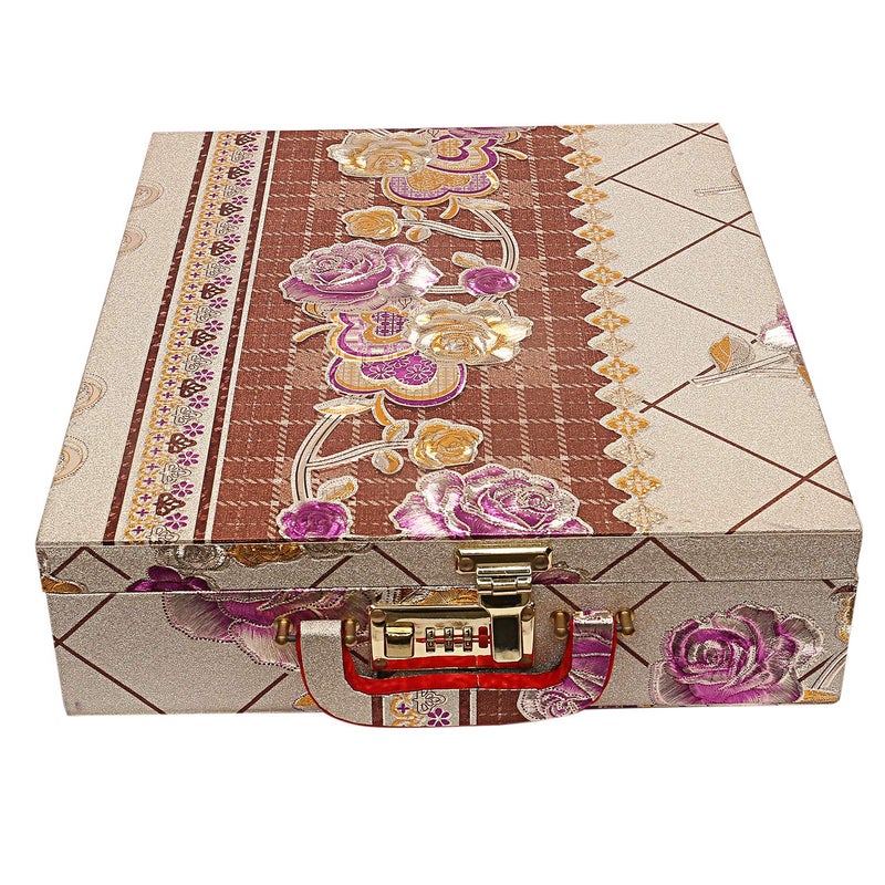 Kuber Industries Kuber Industries Wooden 1 Piece Five Rod Bangle Storage Box with Lock System (Gold) -CTKTC6840  - Image 2