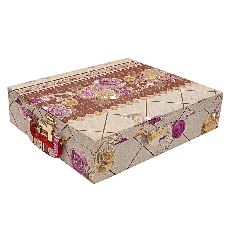 Kuber Industries Kuber Industries Wooden 1 Piece Five Rod Bangle Storage Box with Lock System (Gold) -CTKTC6840  - Image 3