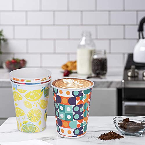 e kysa basics ekysa Basics Paper Disposable Tea/Coffee Cups – 250 ml, Eco-Friendly, Leak-Resistant, for Hot Drinks, Mix Prints Design, Pack of 50 - Image 3