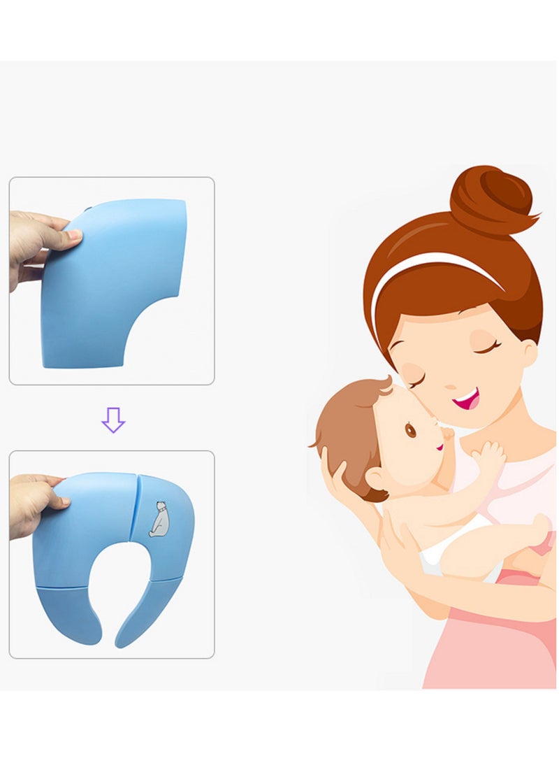 غطاء مقعد المرحاض القابل للطي للسفر للأطفال وتدريب على استخدام المرحاض - Image 3