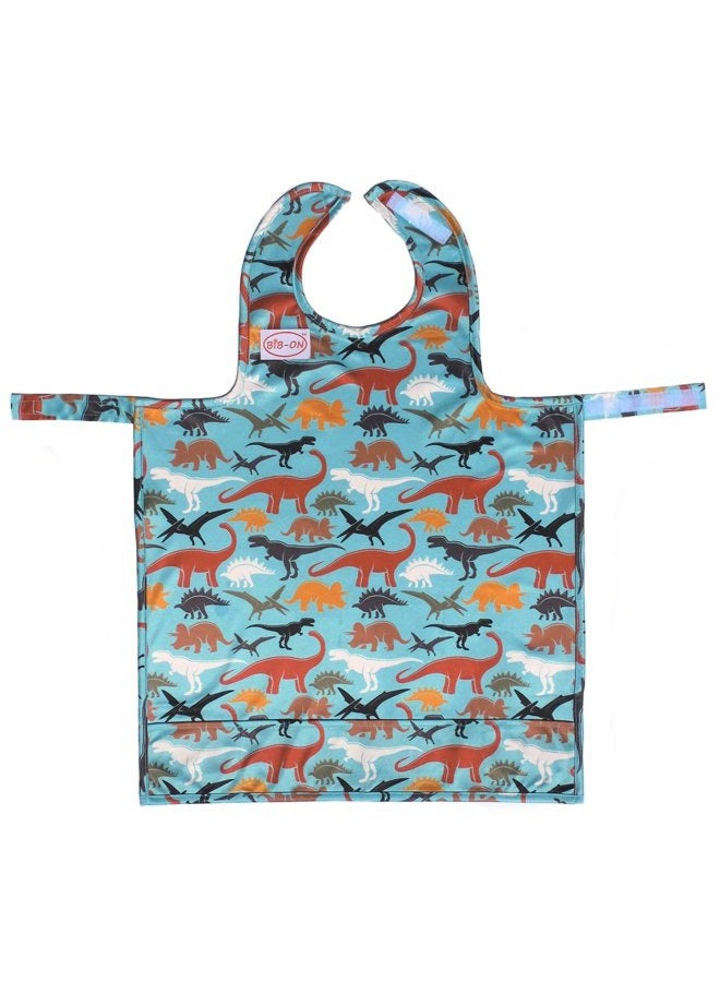 Bib-On, Full-Coverage Bib and Apron Combination for Infant, Baby, Toddler Ages 0-4. (Dinosaurs) - Image 1