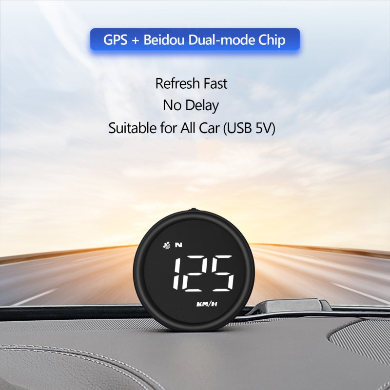 مقياس سرعة GPS للسيارة بمنفذ USB، معدل تحديث 10 هرتز، شريحة مزدوجة الوضع GPS + بيدو - نظام تنبيه صوتي، عرض اتجاه القيادة، مناسب لجميع المركبات بواجهة USB بجهد 5 فولت - Image 4