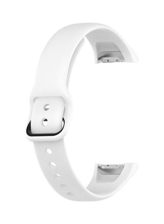Alyashmac Silicone Replacement Band For Samsung Galaxy Fit SM-R370 White - Image 1