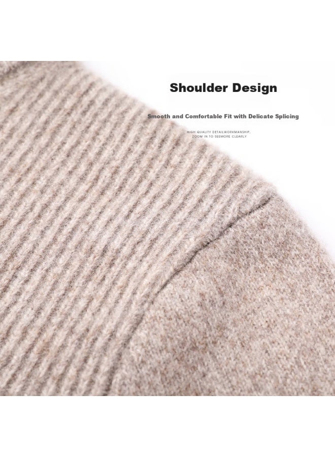 Hengyuanxiang Hengyuanxiang Men's 100% Pure Wool Thickened Sweater Autumn And Winter Bottoming Shirt Round Neck Pullover Knitwear 