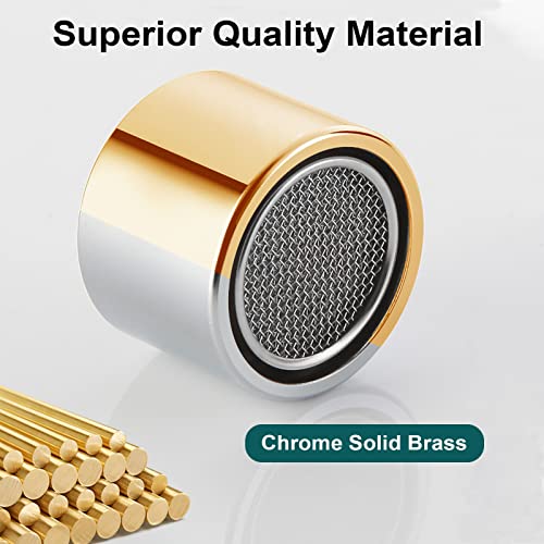 ESPETIO Faucet Aerator Female Thread Chrome Solid Brass Kitchen Faucet Aerators and Bathroom Sink Filter, 55/64in Aerator For Sink Faucet with Gasket for Kitchen and Bathroom(4Pcs) - Image 3
