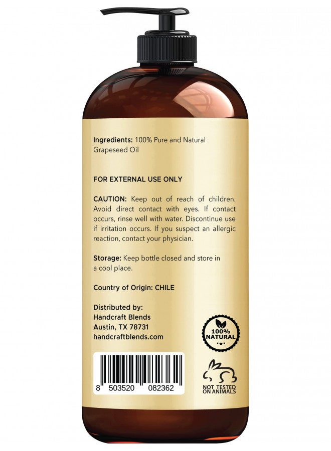 handcraft Blends Handcraft Grapeseed Oil - 100% Pure and Natural - Premium Therapeutic Grade Carrier Oil for Aromatherapy, Massage, Moisturizing Skin and Hair - Huge 16 fl. Oz  - Image 3