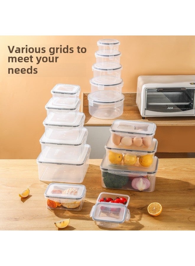 Transparent PP Refrigerator Preservation Box Kitchen With Lid Fruit And Vegetable Silicone Sealed Box Household Storage Food Storage Box-Specifications:suit Of Fresh-keeping Box (rectangular)-Color:No. 3 Fresh-keeping Box  - Image 4